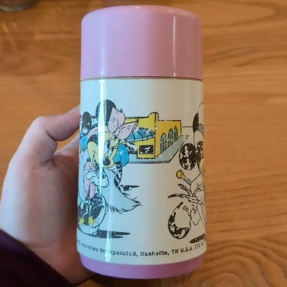 Vintage Mickey and Minnie Mouse Pink Children's Travel Mug, Aladdin Industries - Picture 9 of 16